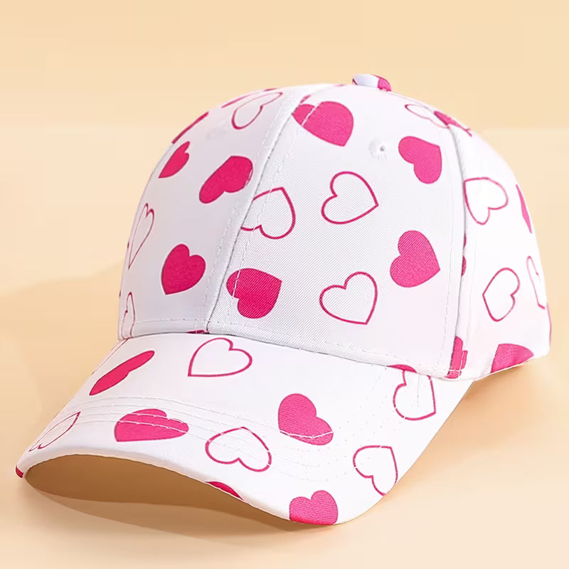 Girls' Heart Pattern Baseball Cap