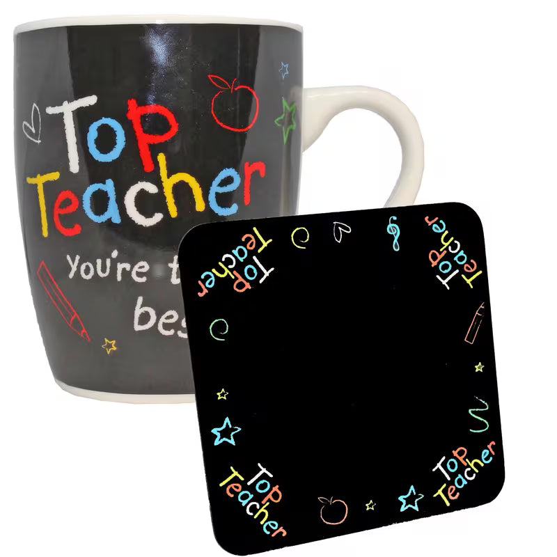 Top Teacher Mug and Coaster Set