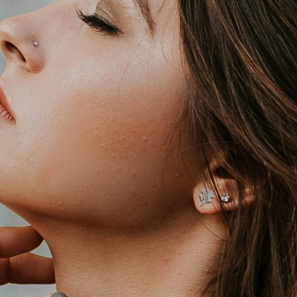 Four Leaf Clover Silver Stud Earrings LIMITED STOCK