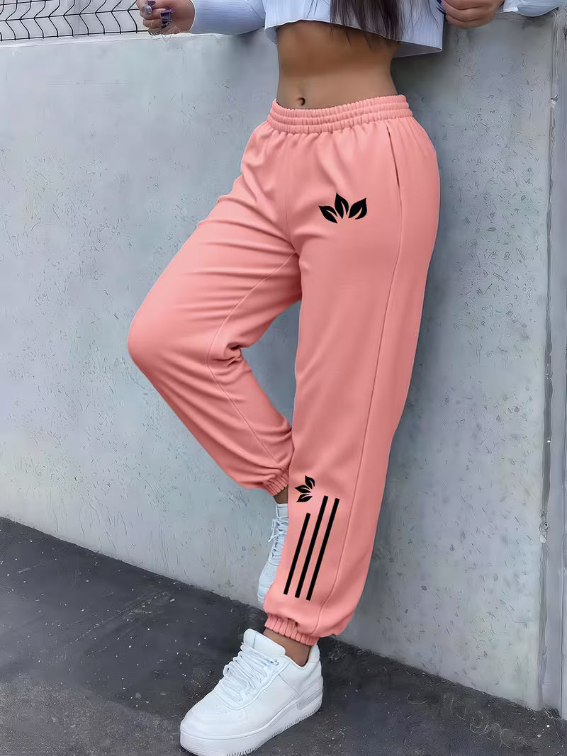 Women's -Lined Sweatpants with Exclusive Letter Print
