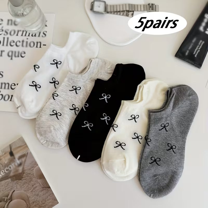 5-Pack Cute Bow Ankle Socks