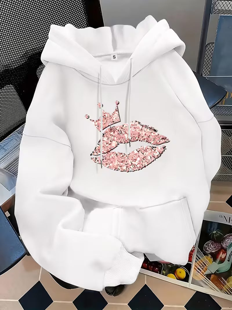 Plus Size Letter Print Hoodie