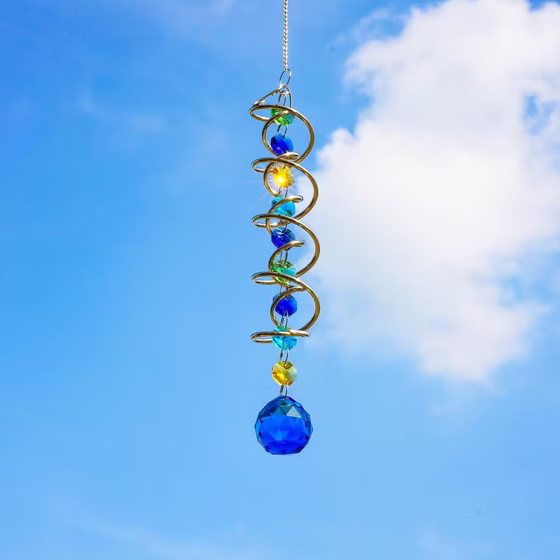 52.07cm Gazing Ball Spiral Tail,Decorative Wind Spinner Sun Catcher