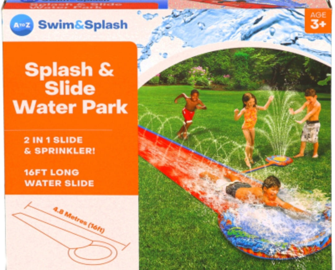 Kids 16ft Garden Water Slide with Sprinkler