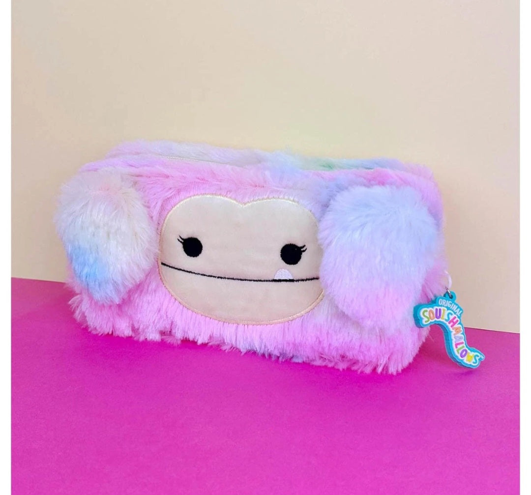 Squishmallows Plush Pencil Case soft fluffy Pastel Rainbow