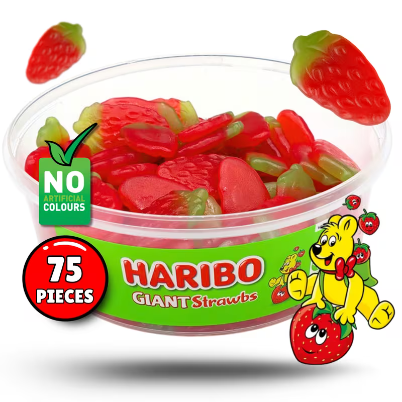 Haribo Giant Strawbs Tub – 825g