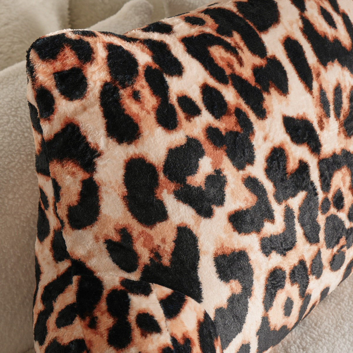 Leopard Cuddle Cushion - Natural