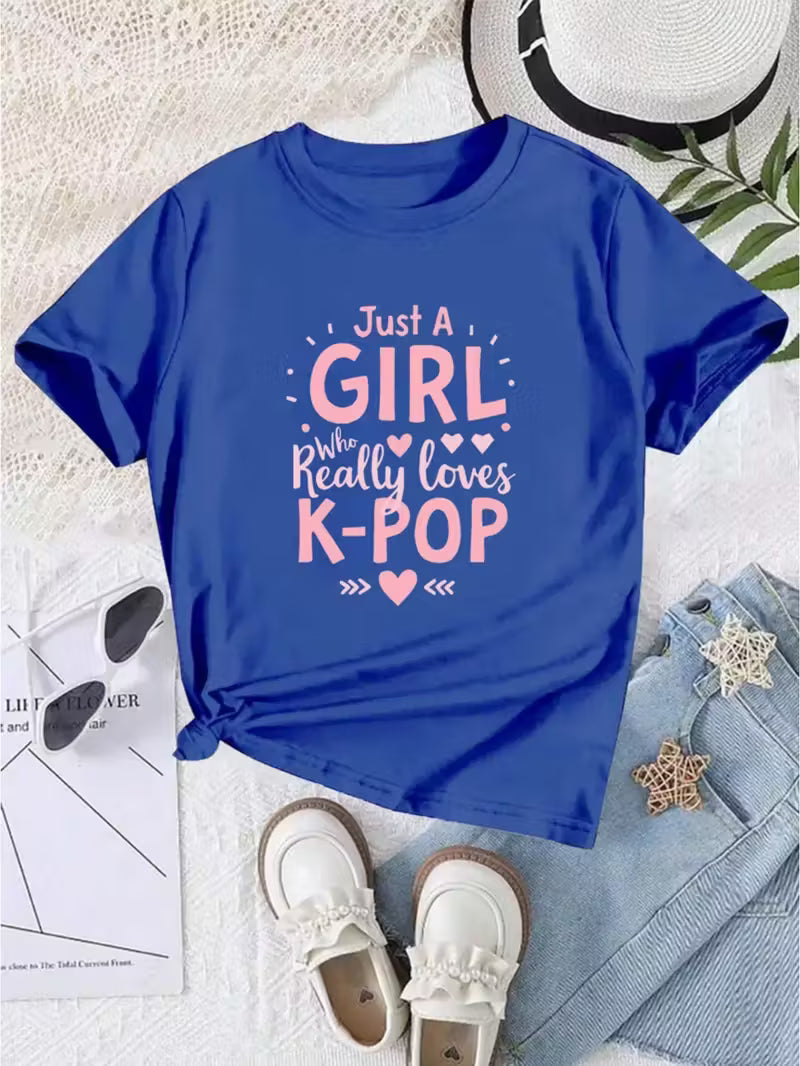 Girls K Pop Graphic T Shirt