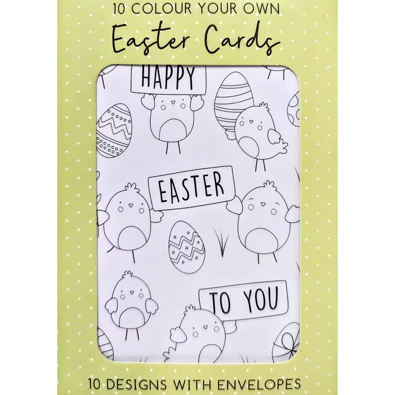 10 Colour Your Own Easter Cards With Envelopes