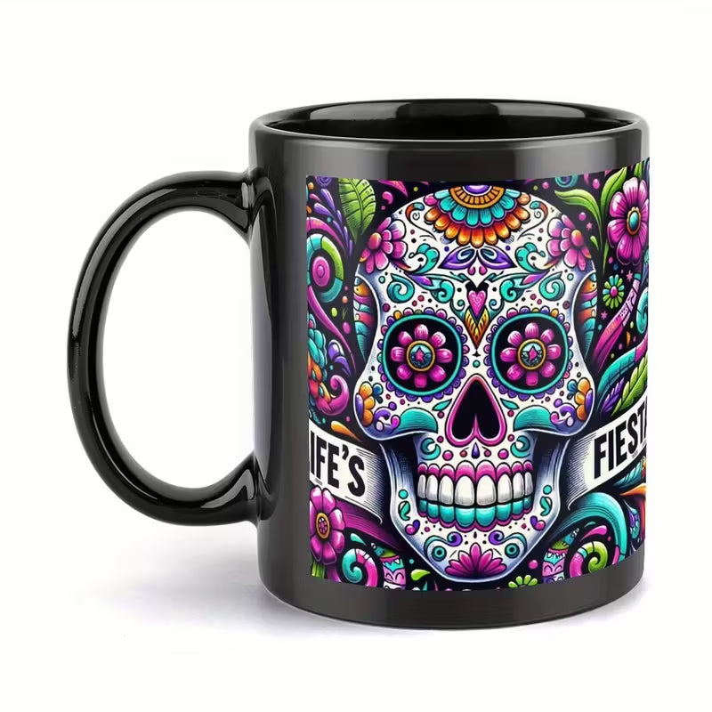 11oz Colorful Sugar Skull Ceramic Mug
