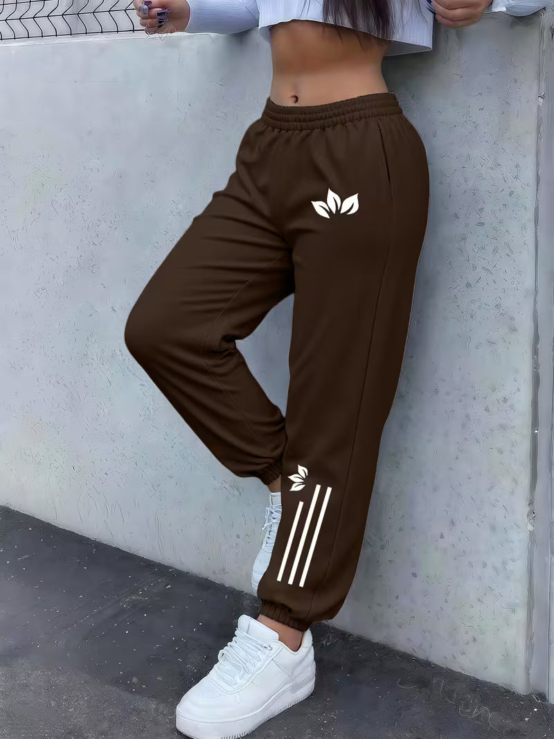 Women's -Lined Sweatpants with Exclusive Letter Print