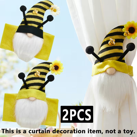2pcs Bee Easter Curtain Decoration Set