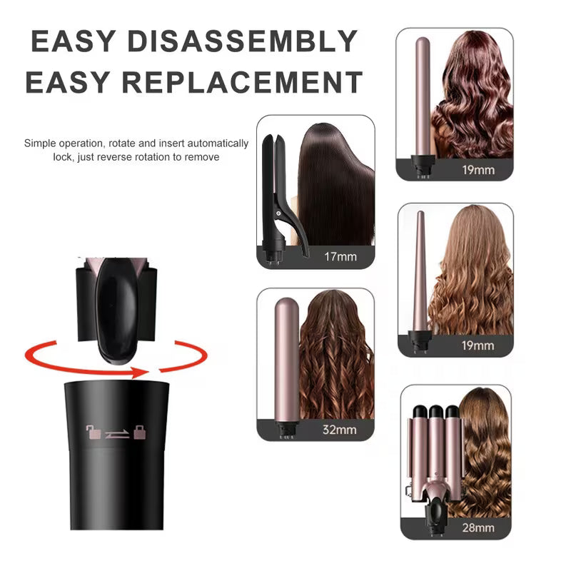 5-in-1 Interchangeable Barrel Hair Curler
