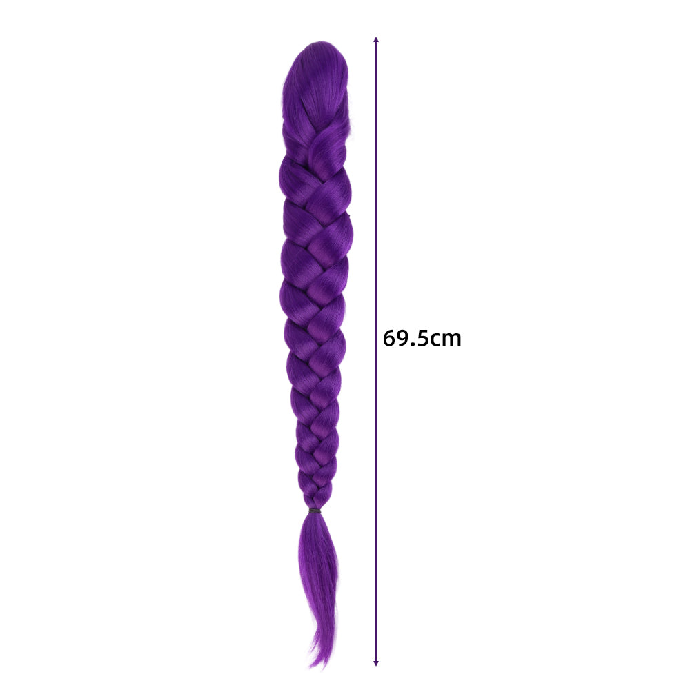 27.5 Inch Claw Clip Purple Braided Hair