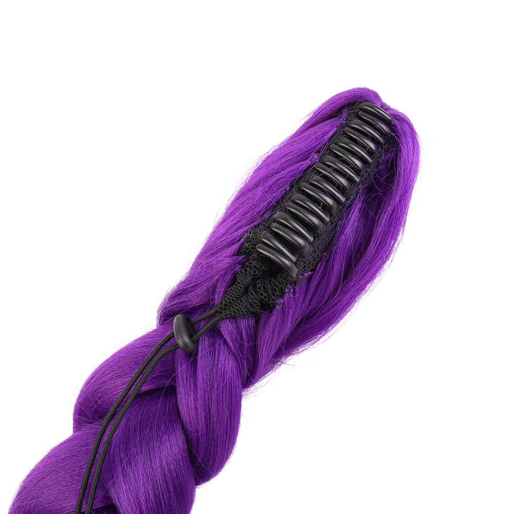 27.5 Inch Claw Clip Purple Braided Hair