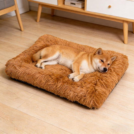 Fluffy Plush Soft Flat Animal Pet Sleeping Bed