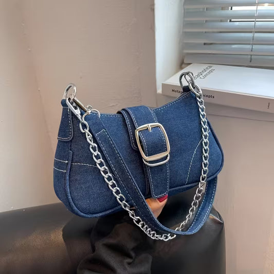 Trendy Denim Shoulder Bag