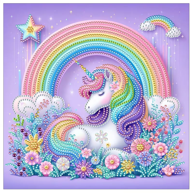 Whimsical Rainbow Unicorn 5D DIY Diamond Painting Kit