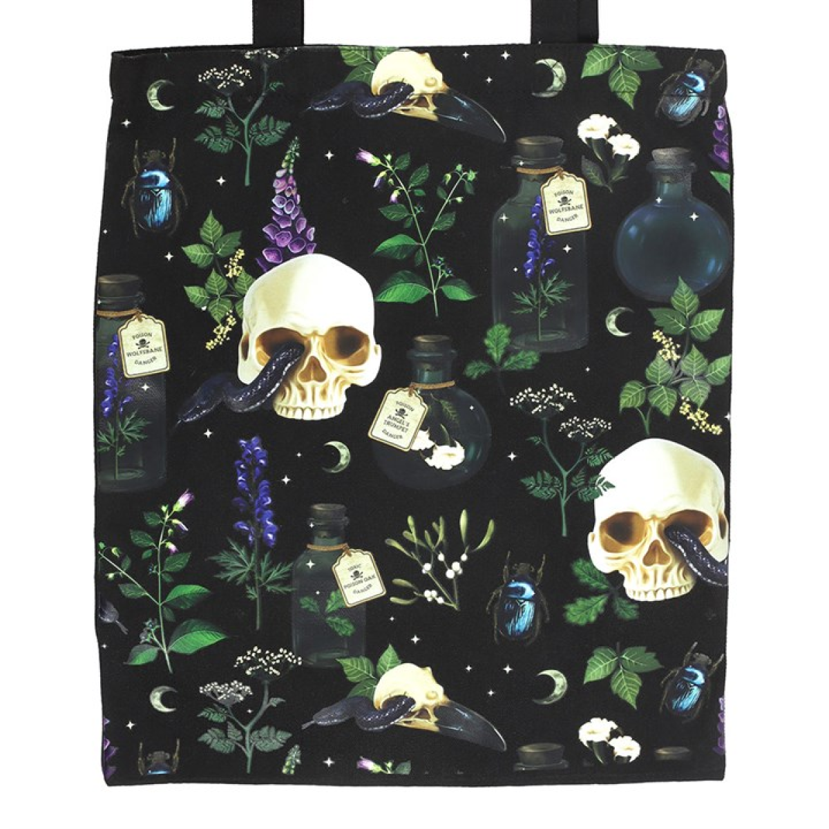 Venom & Vines Print Polycotton Tote Bag