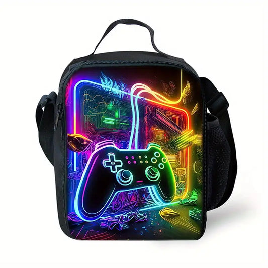 Gaming Controller and Neon Art Lunchbag