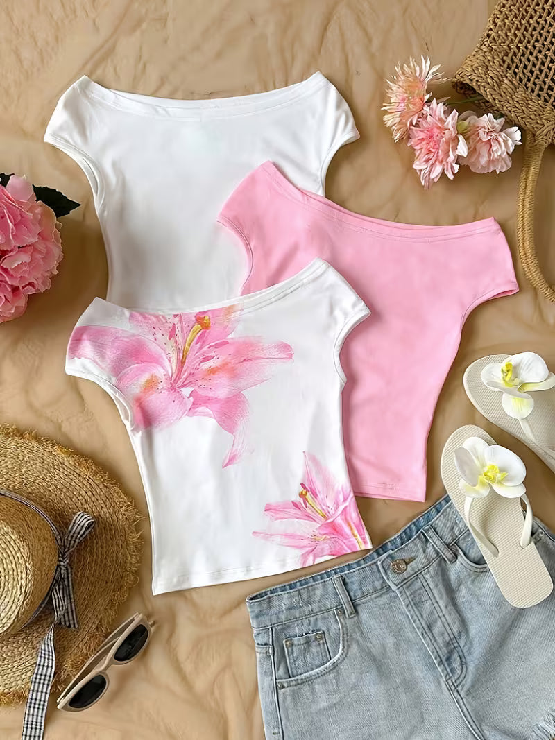 Set of 3 Sleeveless Casual Summer T-Shirts