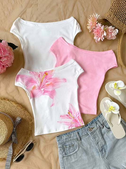 Set of 3 Sleeveless Casual Summer T-Shirts