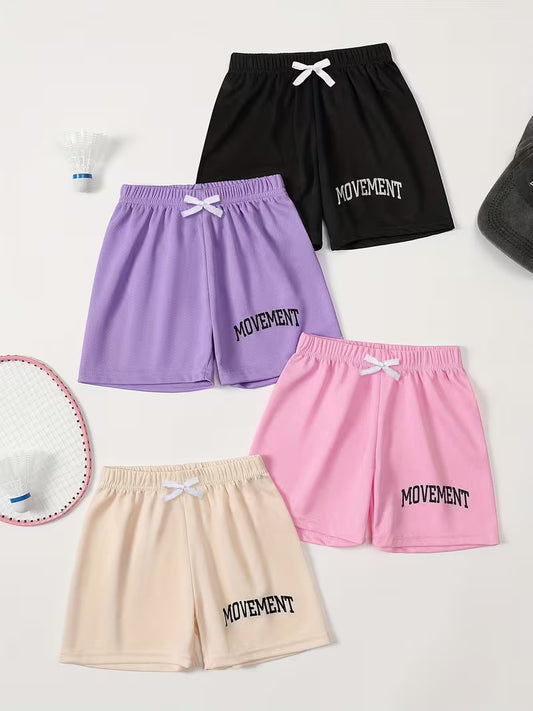 4pcs Girls' Summer Shorts