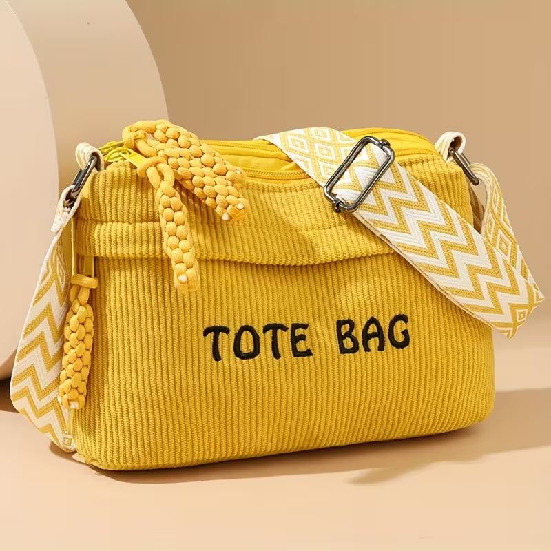 Women's Corduroy Tote Bag