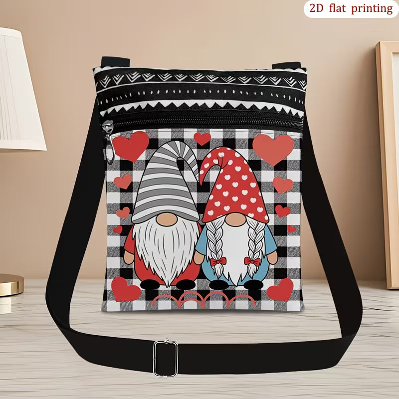 Heart Gnome Hat Crossbody Bag