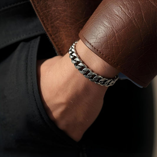 Men's Cuban Link Silver Bracelet
