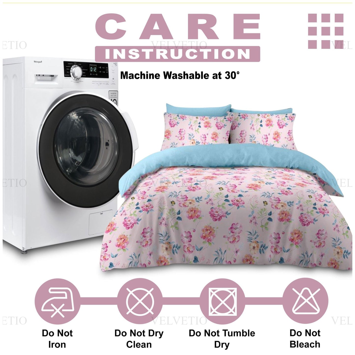 Spring Flowers Reversible Duvet Set