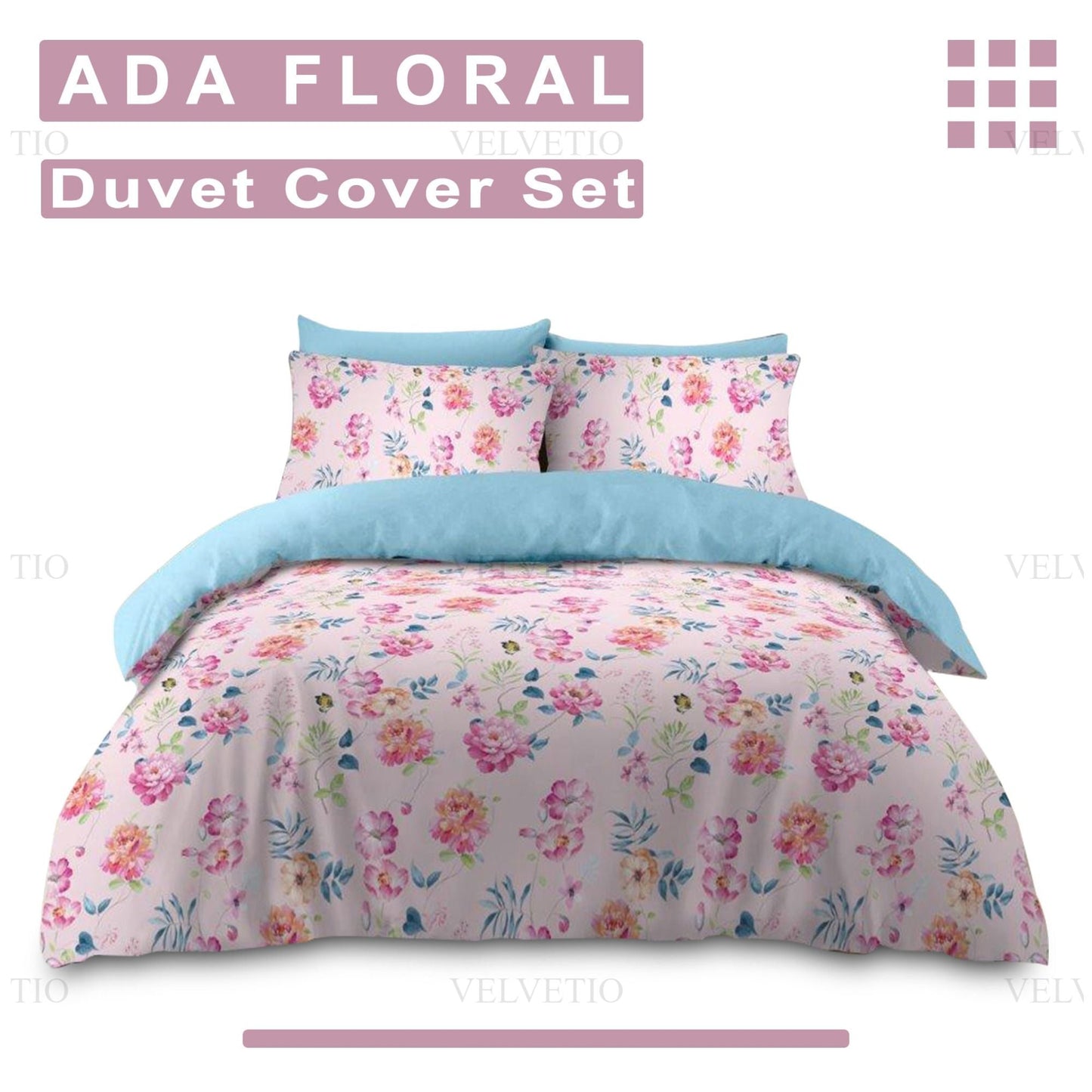 Spring Flowers Reversible Duvet Set