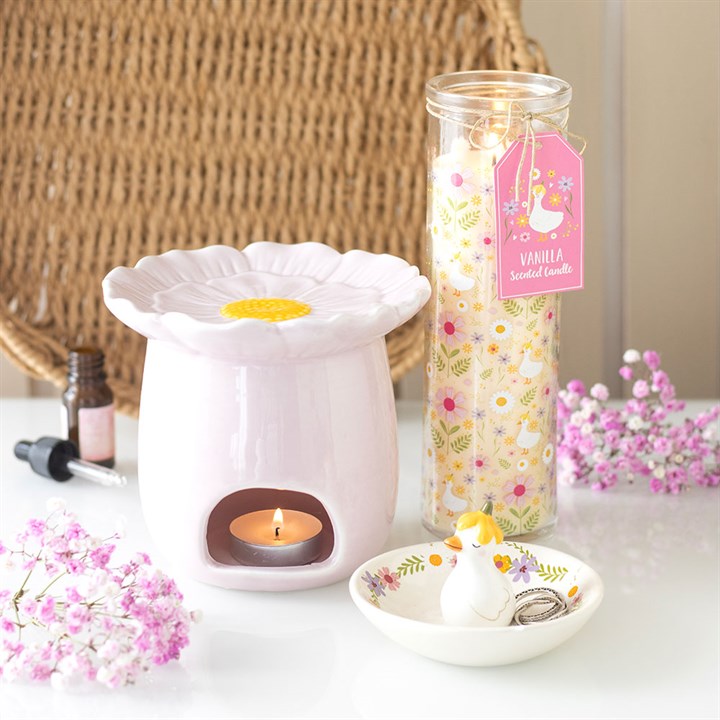 Daisy &  Duck Print Vanilla Tube Candle