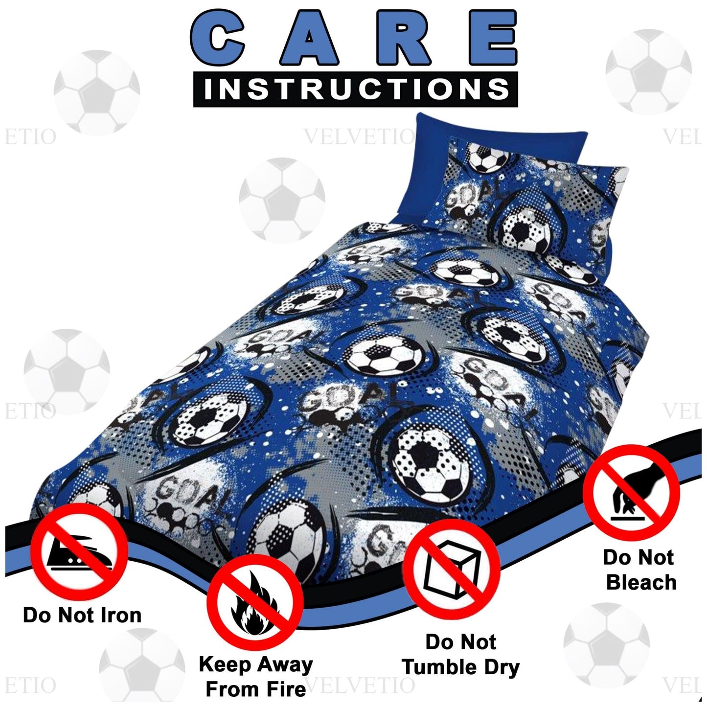Blue Goals Print Duvet Set