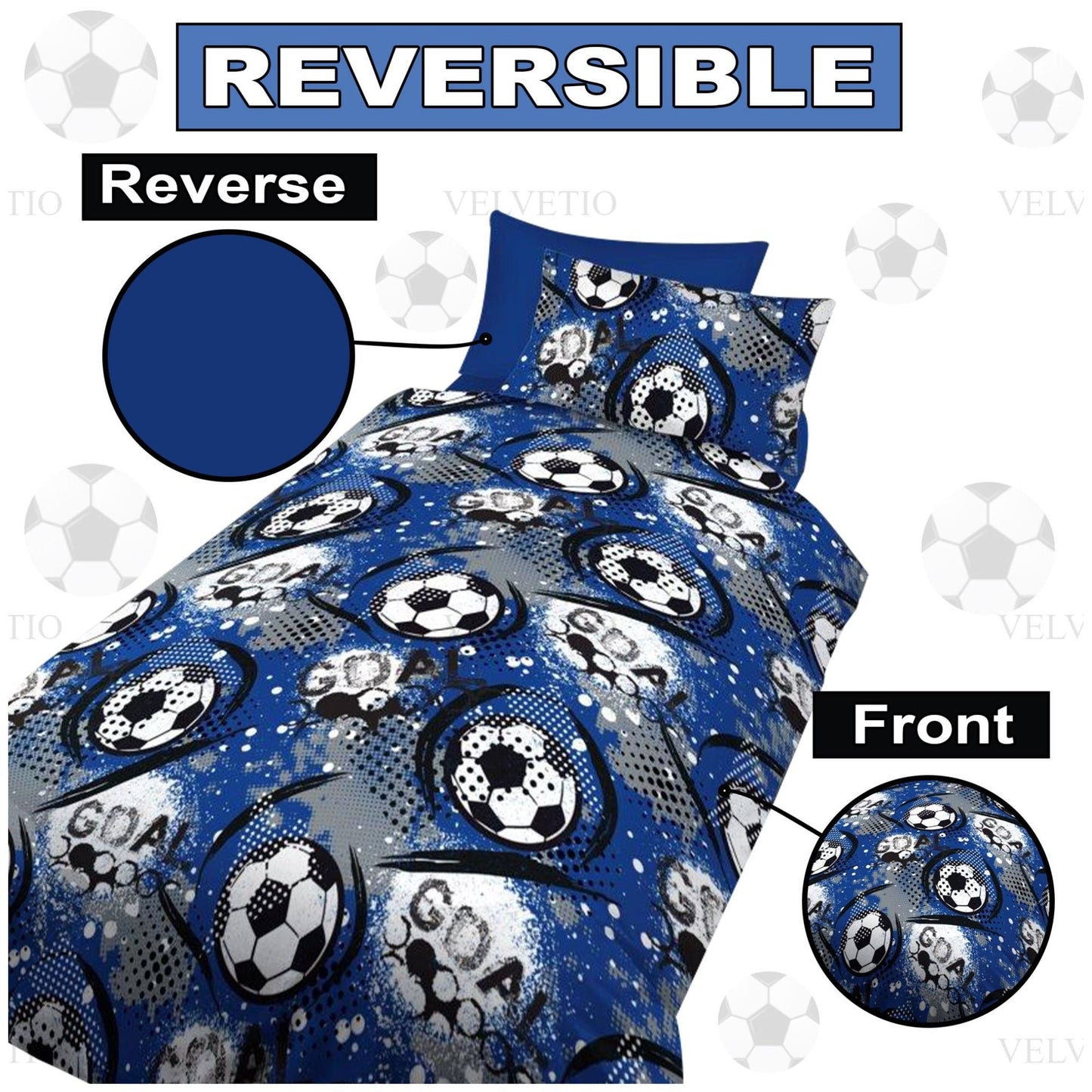 Blue Goals Print Duvet Set