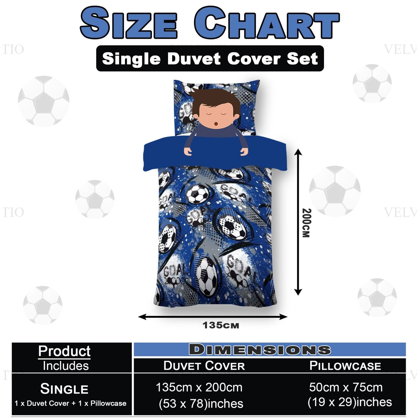 Blue Goals Print Duvet Set