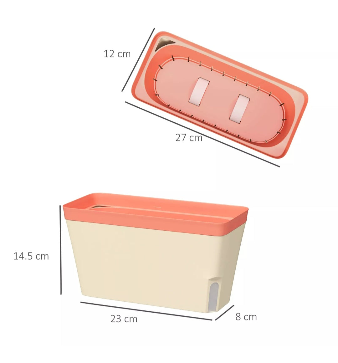 Set of 3 Self Watering Plant Pots with Visual Water Level Window