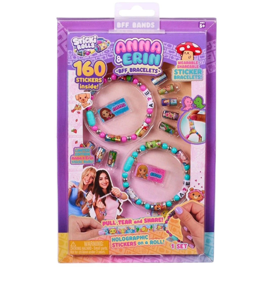 Sky Castle Sticki Rolls Anna & Erin Bff Pack Wearable Sticker Bracelets