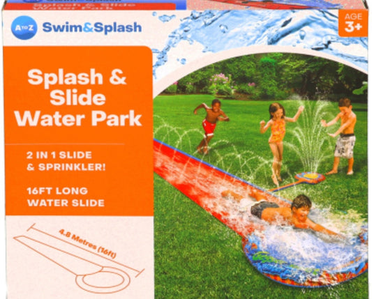 Kids 16ft Garden Water Slide with Sprinkler