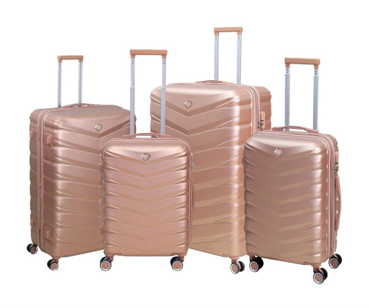 4 PC Rose Gold Suitcase Set