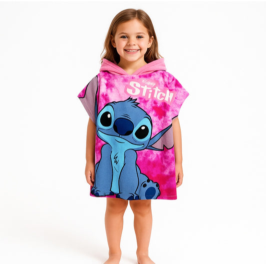 Kids Stitch Hooded Beach Poncho