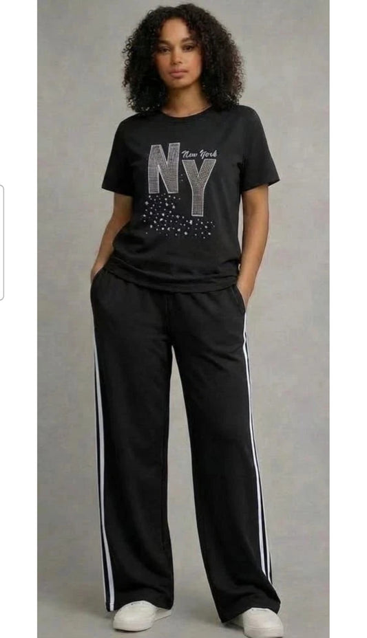 Women's 2 pcs Contrast  Tracksuit Co-Ord Summer Set