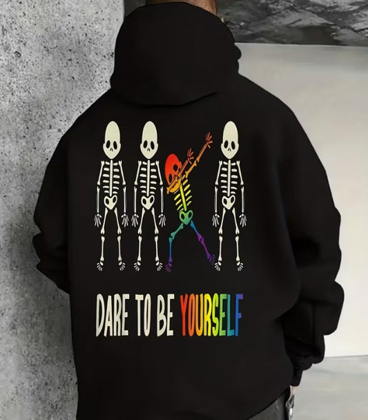 Edgy Dare to Be Different Slogan Unisex Hooded Sweatshirt