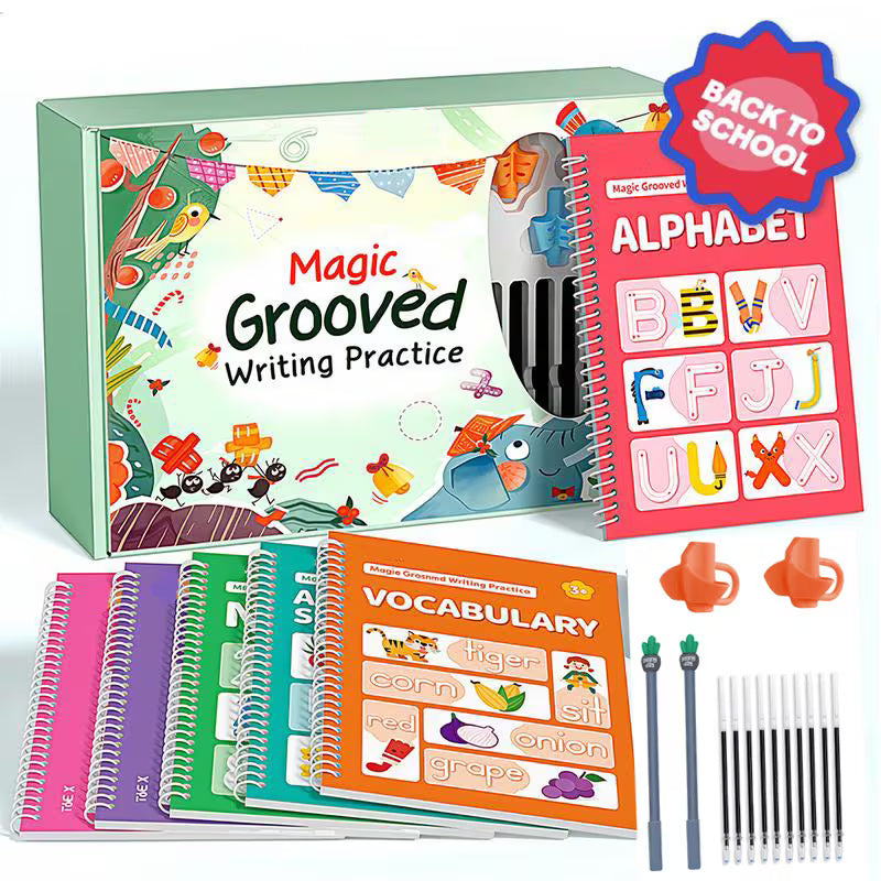 5-Pack Children'S Magic Practice Copybooks Set with Pen and Refills