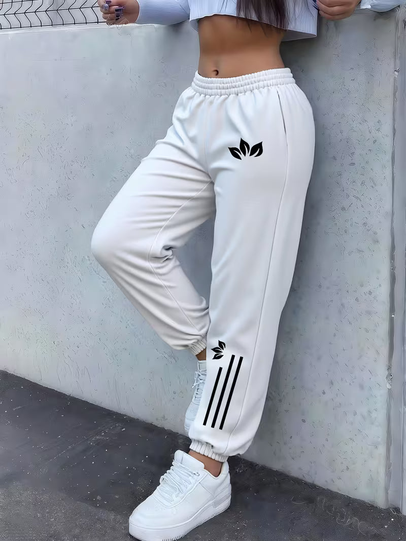 Women's -Lined Sweatpants with Exclusive Letter Print