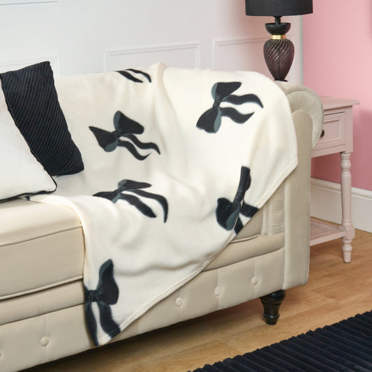 Bow Print Fleece Throw