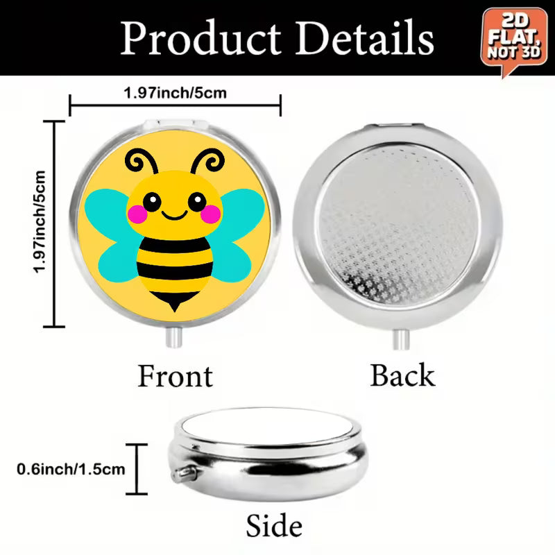 2D Flat Medicine Box with Cute Bee Pattern