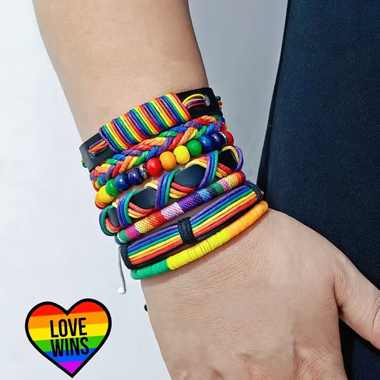 Eight Unique Rainbow Bracelets in a Bohemian Style