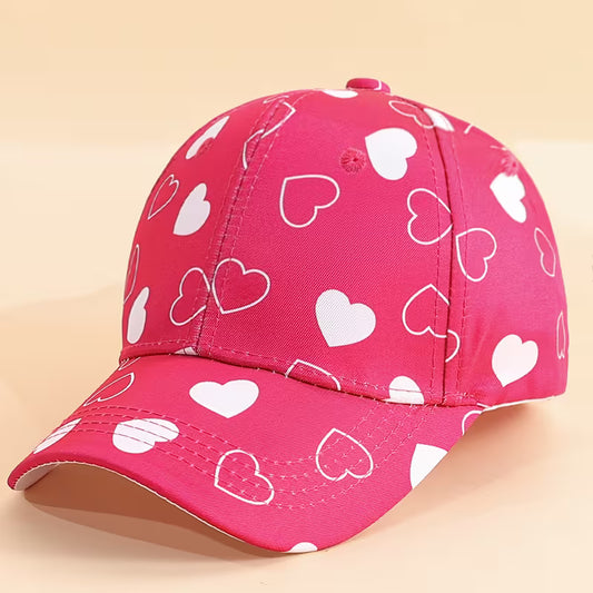 Girls' Heart Pattern Baseball Cap