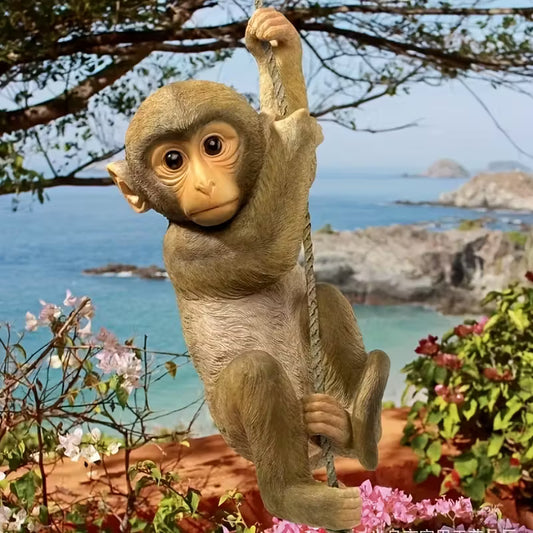 Rustic Resin Monkey Wall Hanging Decoration